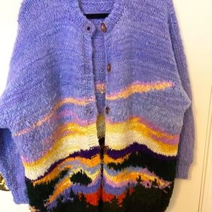 Vintage Cardigan, Handmade, One-of-a-kind, Inspired by Lake Tahoe